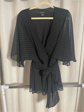 City Chic Black Textured Top